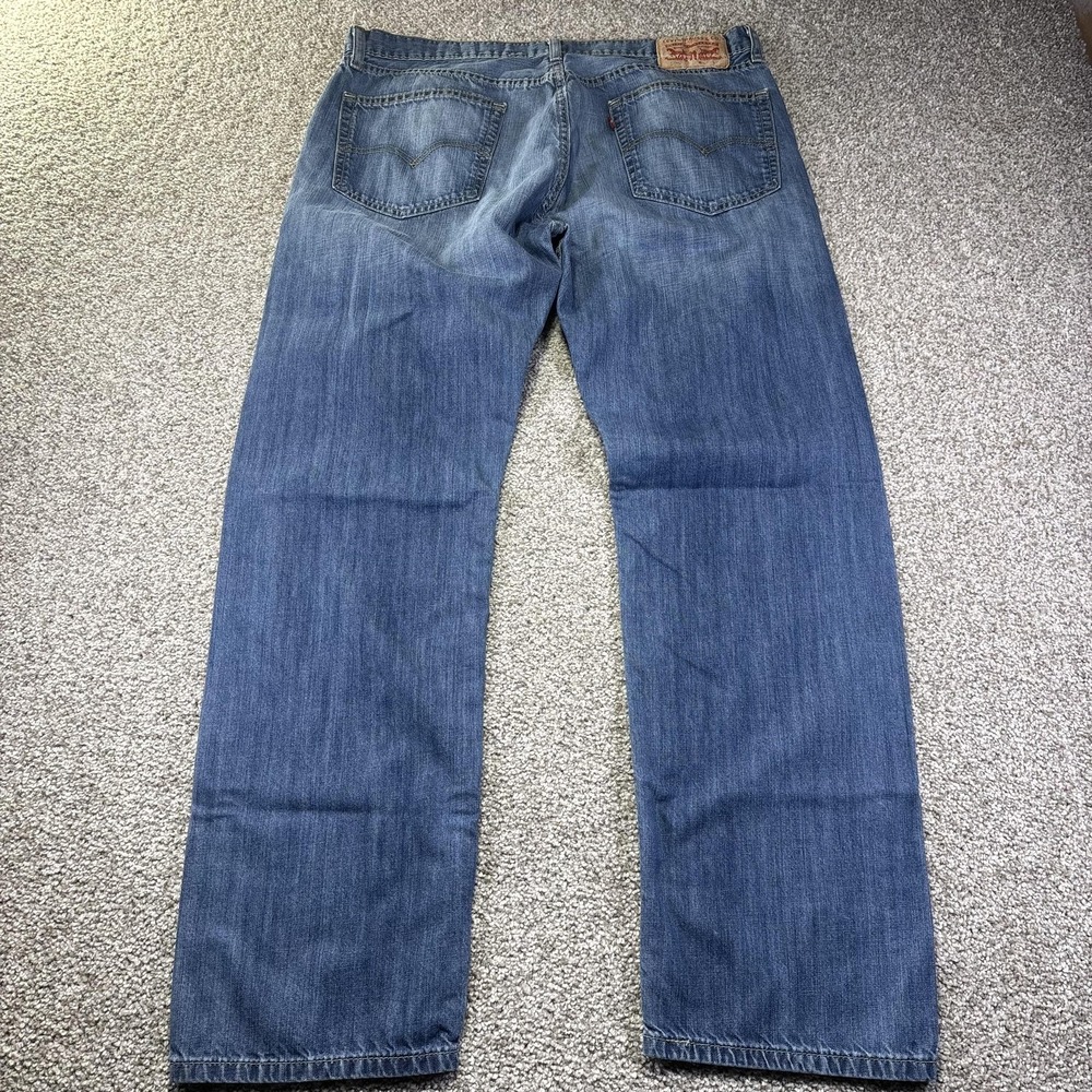 Levis 505‎ Jeans Mens 36x32 Blue Medium Wash Relaxed Straight Leg Denim Casual